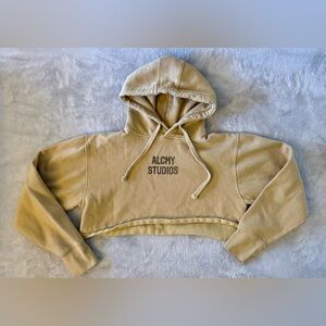 ALCMY STUDIOS - Desert Tan Cropped Hoodie